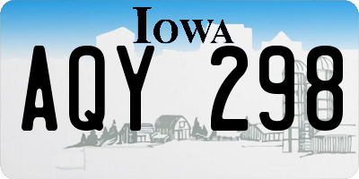 IA license plate AQY298