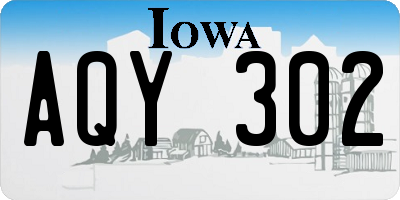IA license plate AQY302