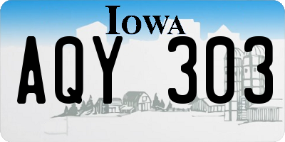 IA license plate AQY303