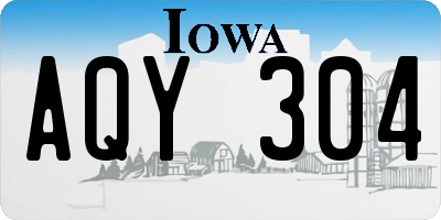 IA license plate AQY304