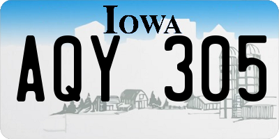 IA license plate AQY305