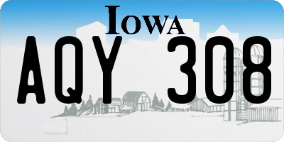 IA license plate AQY308