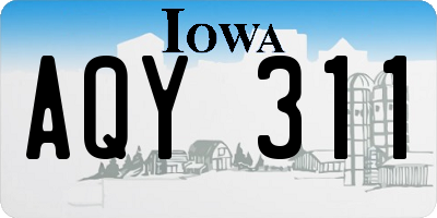 IA license plate AQY311