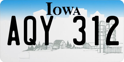 IA license plate AQY312