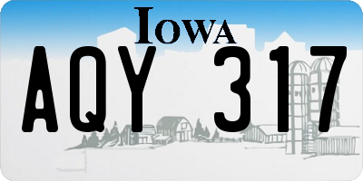IA license plate AQY317