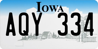 IA license plate AQY334