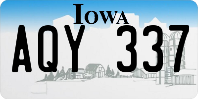 IA license plate AQY337