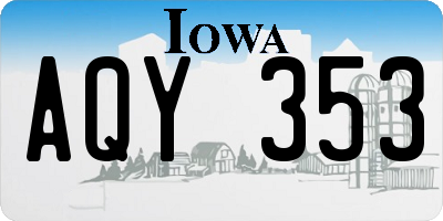 IA license plate AQY353