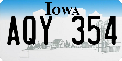 IA license plate AQY354