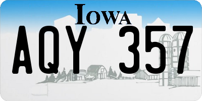 IA license plate AQY357