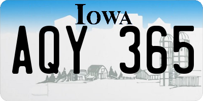IA license plate AQY365