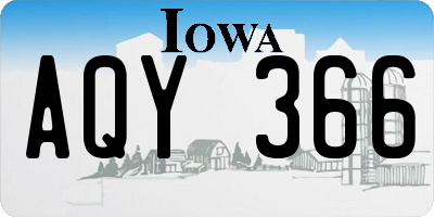 IA license plate AQY366
