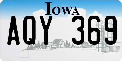IA license plate AQY369