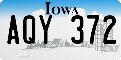 IA license plate AQY372