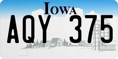 IA license plate AQY375