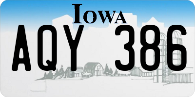 IA license plate AQY386