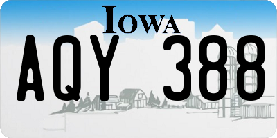 IA license plate AQY388
