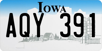 IA license plate AQY391