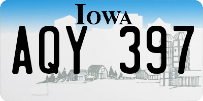 IA license plate AQY397