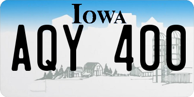IA license plate AQY400