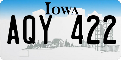 IA license plate AQY422