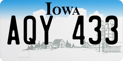 IA license plate AQY433