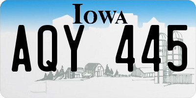IA license plate AQY445