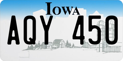 IA license plate AQY450