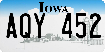 IA license plate AQY452