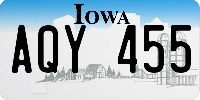 IA license plate AQY455