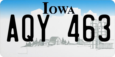 IA license plate AQY463