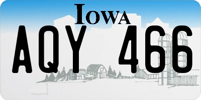 IA license plate AQY466