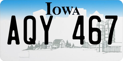 IA license plate AQY467