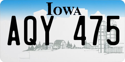 IA license plate AQY475