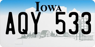 IA license plate AQY533