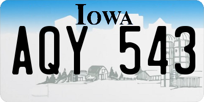 IA license plate AQY543