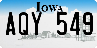 IA license plate AQY549