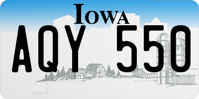IA license plate AQY550