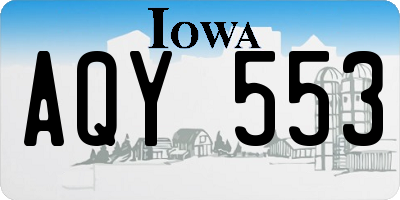IA license plate AQY553