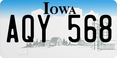 IA license plate AQY568