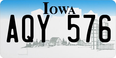 IA license plate AQY576