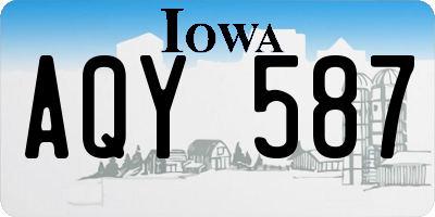 IA license plate AQY587