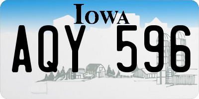 IA license plate AQY596