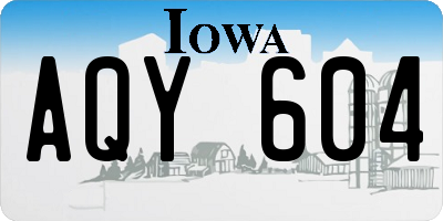 IA license plate AQY604