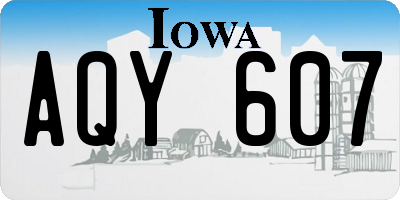 IA license plate AQY607