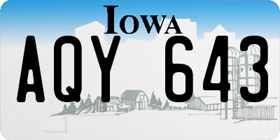IA license plate AQY643