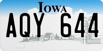 IA license plate AQY644