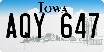 IA license plate AQY647