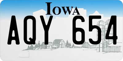 IA license plate AQY654