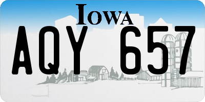 IA license plate AQY657